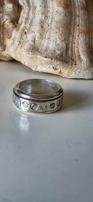 Anillo de plata de ley giratorio
