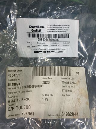 MOLDURA IZQUIERDA PARACHOQUES PORSCHE CAYENNE