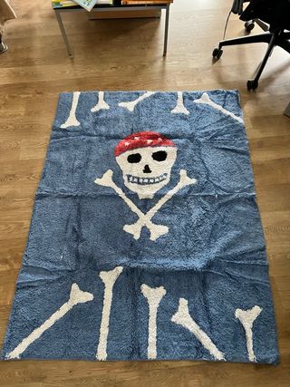 Alfombra Pirata Infantil Azul y Roja