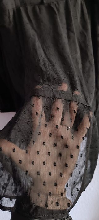 Vestido Negro H&M Consciente Plumeti