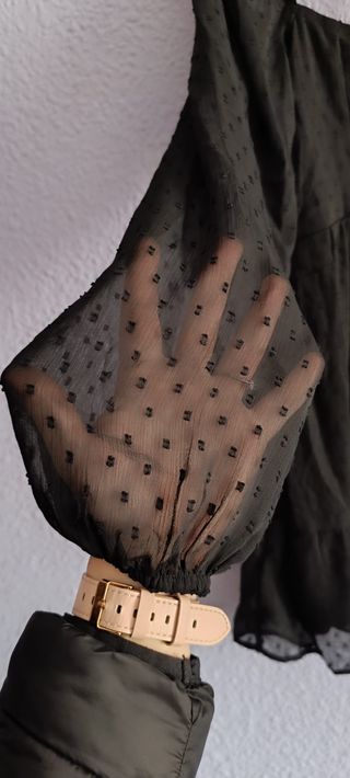 Vestido Negro H&M Consciente Plumeti