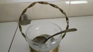 Formaggera vintage vetro e metallo