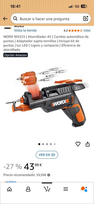 Destornillador Eléctrico Worx SD