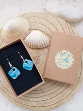Pendientes artesanales hechos a mano Plata de ley