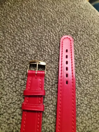 Correa de piel para reloj - Roja nueva