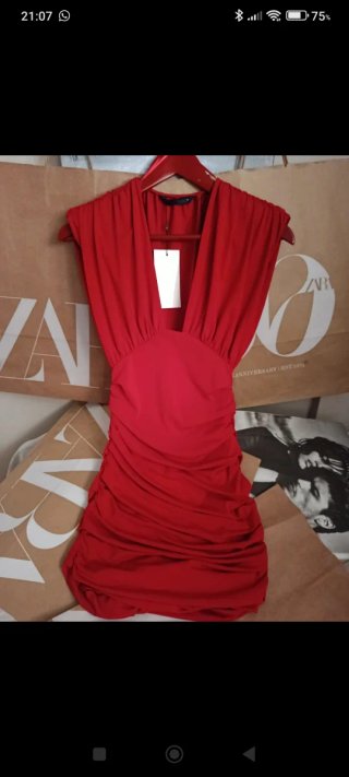Vestido Zara Rojo Talla Única