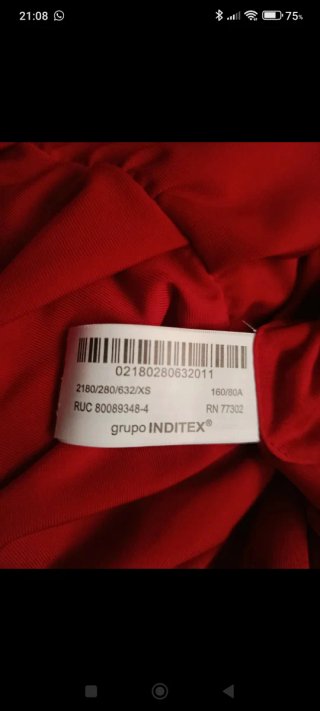 Vestido Zara Rojo Talla Única