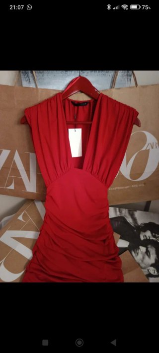 Vestido Zara Rojo Talla Única