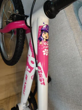 Bicicleta infantil DENBIKE blanca y rosa
