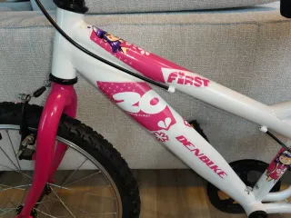 Bicicleta infantil DENBIKE blanca y rosa