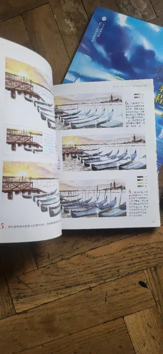 3 libros japoneses de acuarela y dibujo