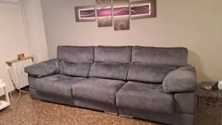 Sofá 3 plazas extensible gris