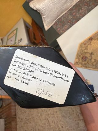 Jarrón Bambú Negro y Dorado