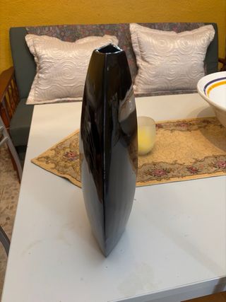 Jarrón Bambú Negro y Dorado