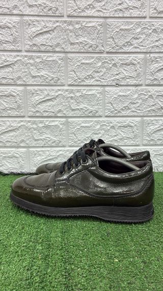 Scarpe Hogan Donna Pelle Vernice Verde Scuro