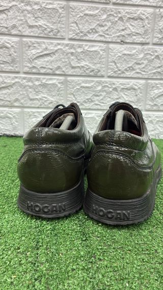 Scarpe Hogan Donna Pelle Vernice Verde Scuro