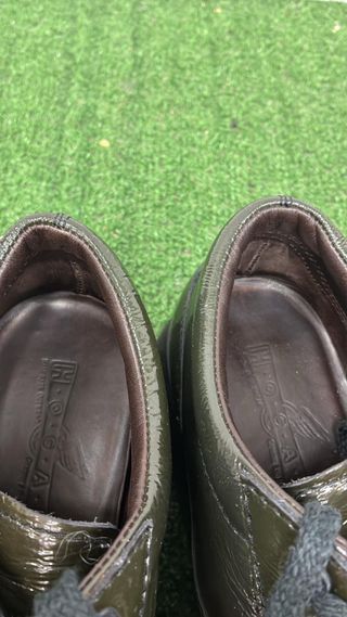 Scarpe Hogan Donna Pelle Vernice Verde Scuro