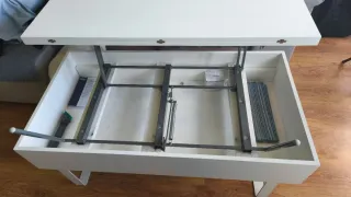 Mesa centro elevable blanca 60x120 - 120x120