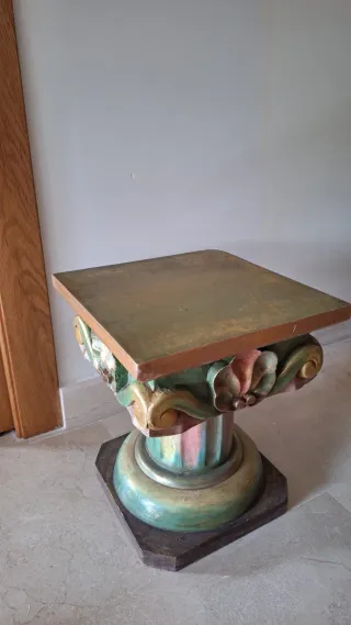 Pedestal Vintage Madera Pintada