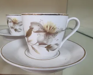 Juego de café vintage floral