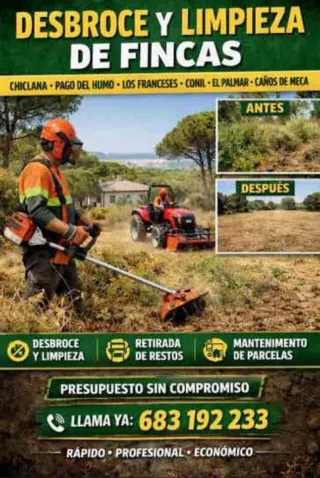 Desbrozar y limpiar fincas en Chiclana