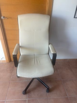 Silla Oficina Ikea Millberget Piel Beige/Negro