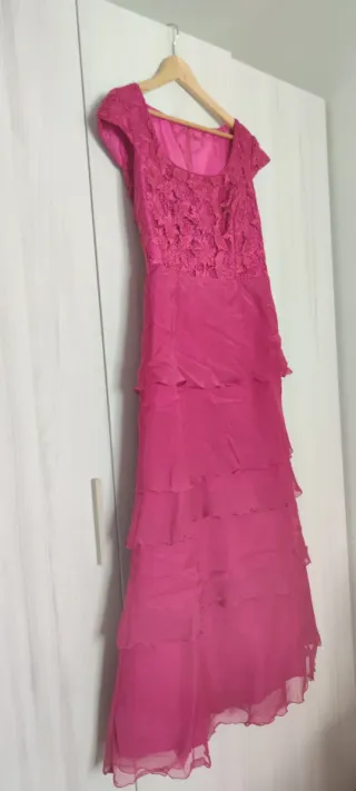 Vestido fiesta largo Sonia Peña FUCSIA