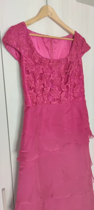 Vestido fiesta largo Sonia Peña FUCSIA