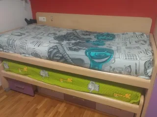 Cama con cajones y ruedas 2 camas nido juveniles