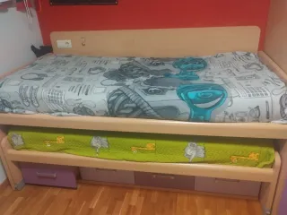 Cama con cajones y ruedas 2 camas nido juveniles