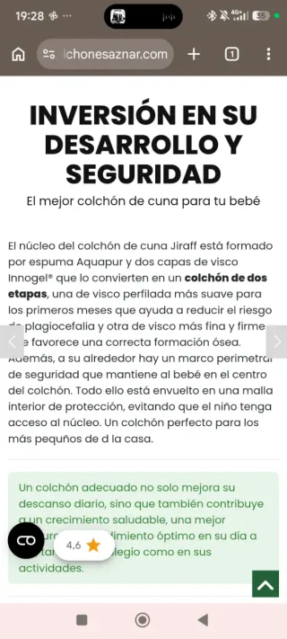 Colchón cuna My Baby Mattress