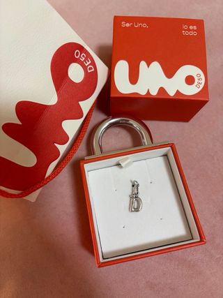 Charm letra D plata ley Uno de 50