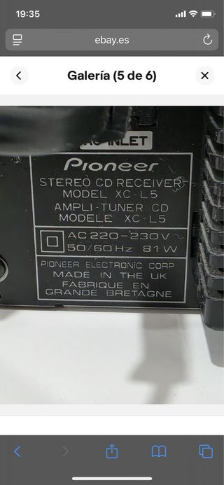 Pioneer XC-L5 Receptor CD Amplificador Estéreo