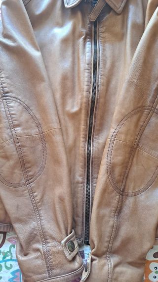Chaqueta Piel Marrón Massimo Dutti Hombre Talla M