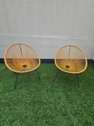 2 Sillones Redondos Copacabana Amarillos