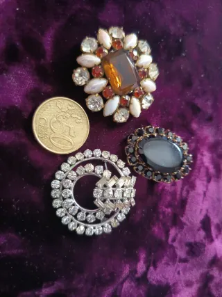 Broches Antiguos Negro y cristales