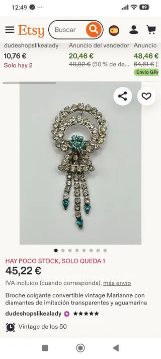 Broches Antiguos Negro y cristales