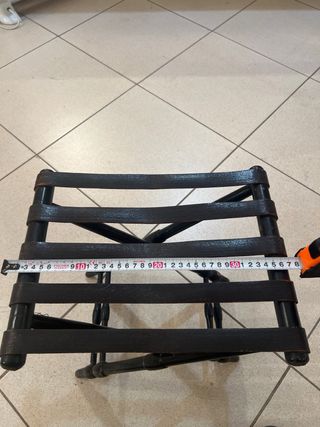Taburete plegable madera y piel negro