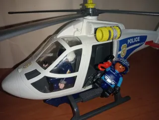 Playmobil-Helicóptero de Policía con luces 6921.