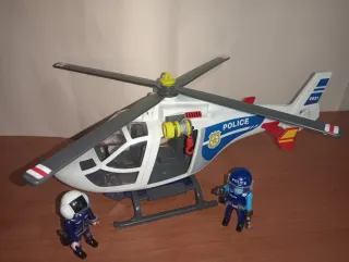 Playmobil-Helicóptero de Policía con luces 6921.