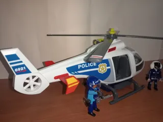 Playmobil-Helicóptero de Policía con luces 6921.