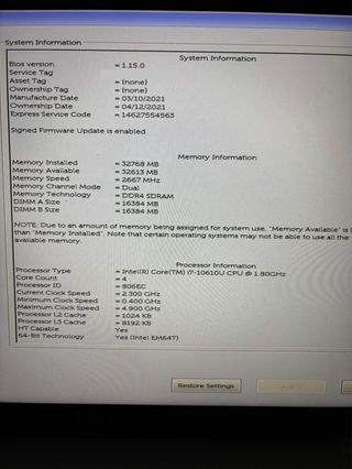 Dell Latitude 5510 | i7-10ª Gen | 32GB RAM | 1TB S