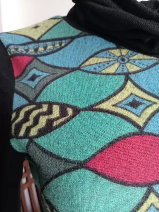 Vestido manga larga estampado