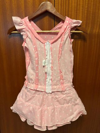 Traje Flamenca Niña Rosa Lunares