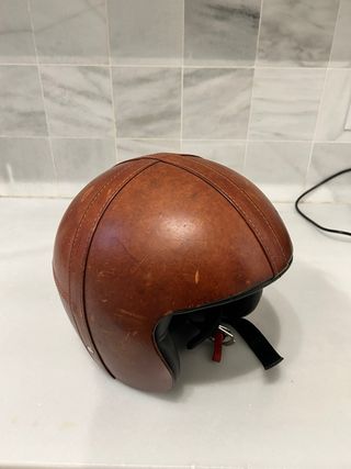 Casco Jet DMD Piel Marrón - XL