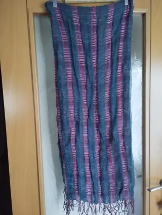 Maxi pañuelo rayas morado y verde