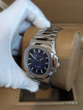 Reloj Seiko Mod Nautilus Azul Marino y Plateado