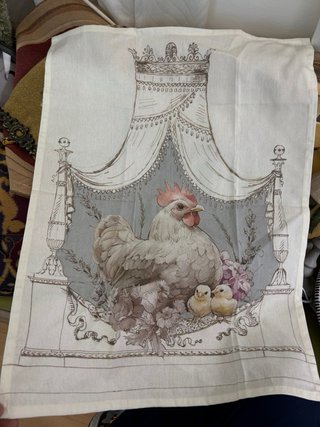 Canovaccio con gallo e pulcini