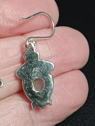 Pendientes Plata Ley Luna Piedra