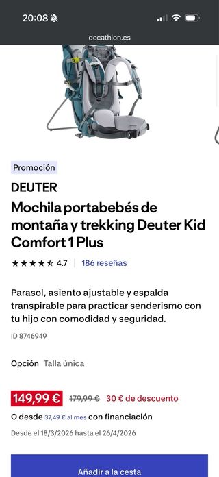 Mochila Portabebés Deuter